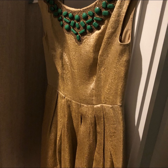 NWOT Gold Shoshanna Dress - Picture 2 of 3